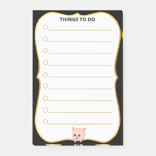 Hübsche Schweine-Dinge-zu-Tun-Linien Post-it Klebezettel