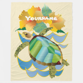 Hübsche Seeschildkröte-tropische gelbe Fleecedecke