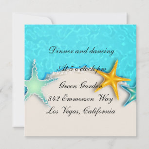 Hübsche Seestern-Sommerstrand-Empfangskarte Einladung