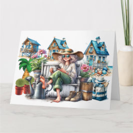 Hübsche Senior Lady - Siehe Inside - Karte