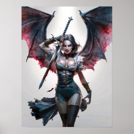 Hübsche Sexy Vampire Warrior Poster Art
