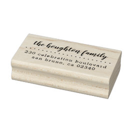 Hübsche Skriptfamilie Name Moderne Rücksendeadress Gummistempel