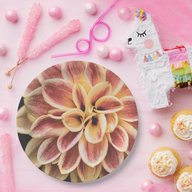 Hübsche Sommer Dahlia Blume (Schöne Blumenkunst) Pappteller (Party)