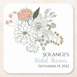 Hübsche Sommerfloralen in Rosa Rechteckiger Pappuntersetzer