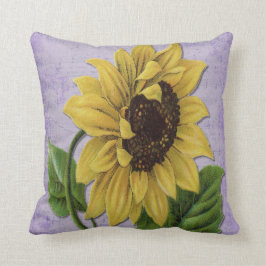 Hübsche Sonnenblume auf Blatt-Musik Kissen