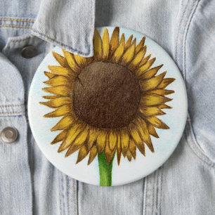 Hübsche Sonnenblume Button