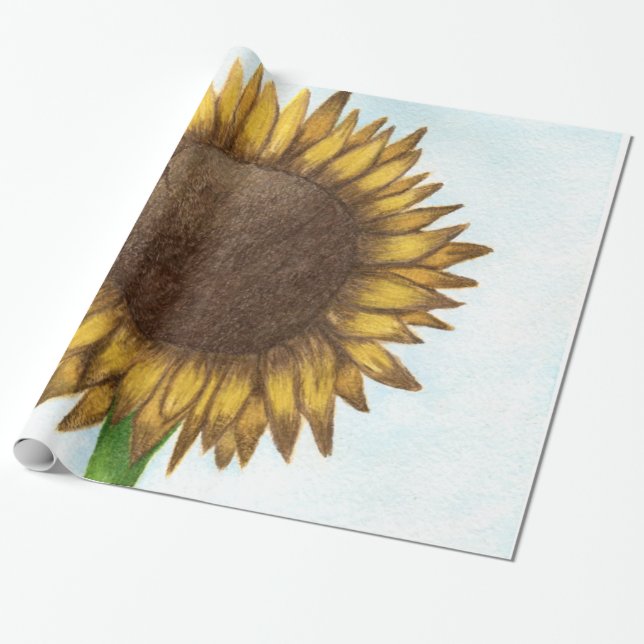 Hübsche Sonnenblume Geschenkpapier (Ungerollt)