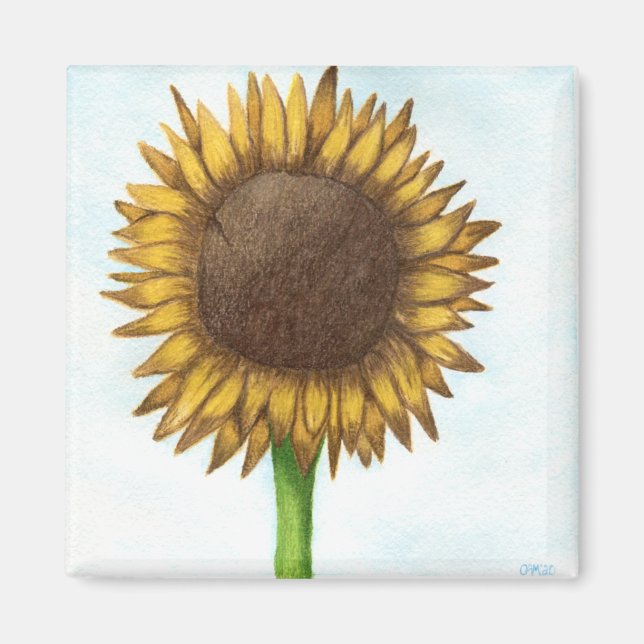Hübsche Sonnenblume Magnet (Vorne)