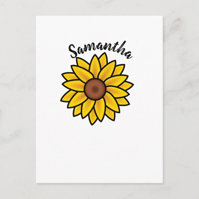 Hübsche Sonnenblume Personalisiert Postkarte (Vorderseite)