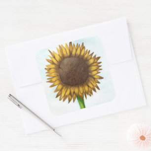 Hübsche Sonnenblume Quadratischer Aufkleber