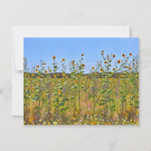 Hübsche Sonnenblumen Blume auf einem Bauernhof Pos Postkarte