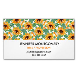 Hübsche Sonnenblumen Gelb und Grün Magnetische Visitenkarte