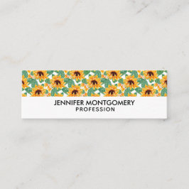 Hübsche Sonnenblumen Gelb und Grün Mini Visitenkarte
