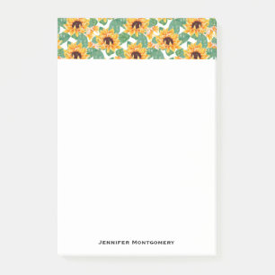 Hübsche Sonnenblumen Gelb und Grün Post-it Klebezettel