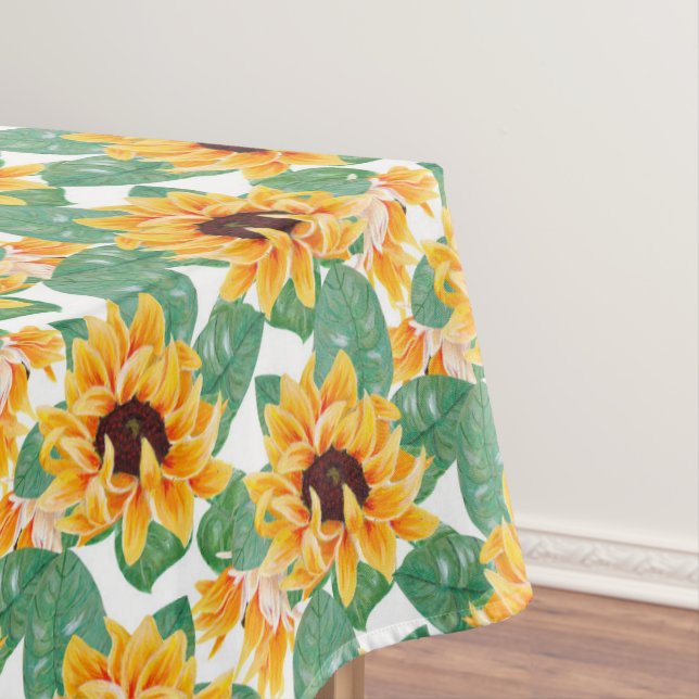 Hübsche Sonnenblumen Gelb und Grün Tischdecke (Beispiel)