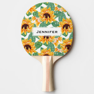 Hübsche Sonnenblumen Gelb und Grün Tischtennis Schläger