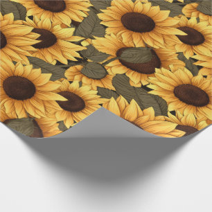 Hübsche Sonnenblumen-Illustration überall Geschenkpapier