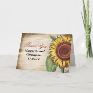 hübsche Sonnenblumen Vintage Dankeskarten Dankeskarte