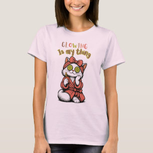 Hübsche Spa-Katze Leuchten Ist Mein Ding Hautpfleg T-Shirt