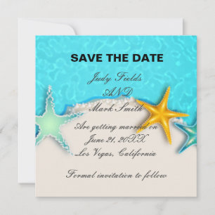 Hübsche Starfish Summer Beach Save the Date Einladung