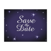 Hübsche Starlit Save the Date weiße Sterne auf