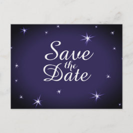 Hübsche Starlit Save the Date weiße Sterne auf Ankündigungspostkarte