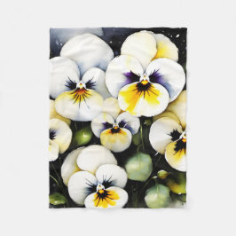 Hübsche Stiefmütterchen Aquarellmalerei Fleecedecke