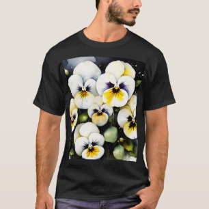 Hübsche Stiefmütterchen Aquarellmalerei T-Shirt