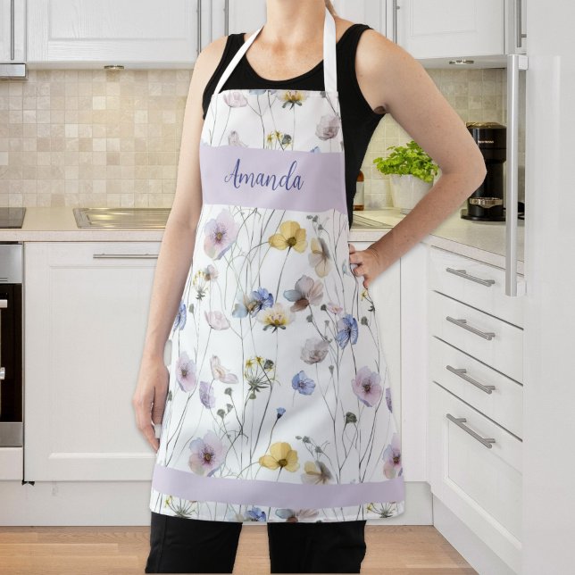 Hübsche Stiefmütterchen in Aquarellfarben Personal Schürze (Pretty Watercolor Pansies Personalized Apron)
