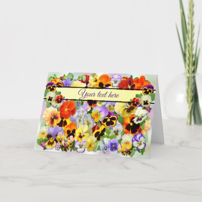 Hübsche Stiefmütterchen Karte (Vorderseite)