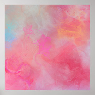 Hübsche stilvolle rosa Wasserfarbe-Tinte Poster