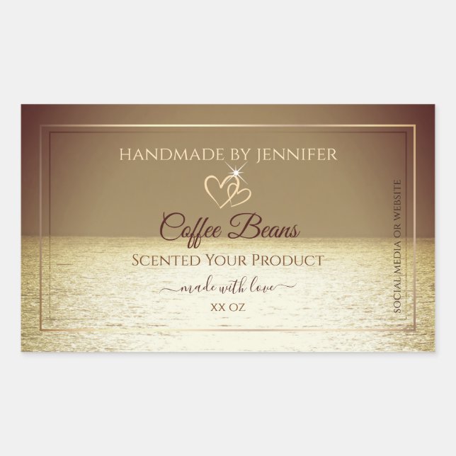 Hübsche Sun über die Etiketten für Ocean Design-Pr Rechteckiger Aufkleber (Vorderseite)