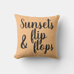 hübsche SUNSETS- UND FLIP-FLOPS-Buchstaben   Kissen