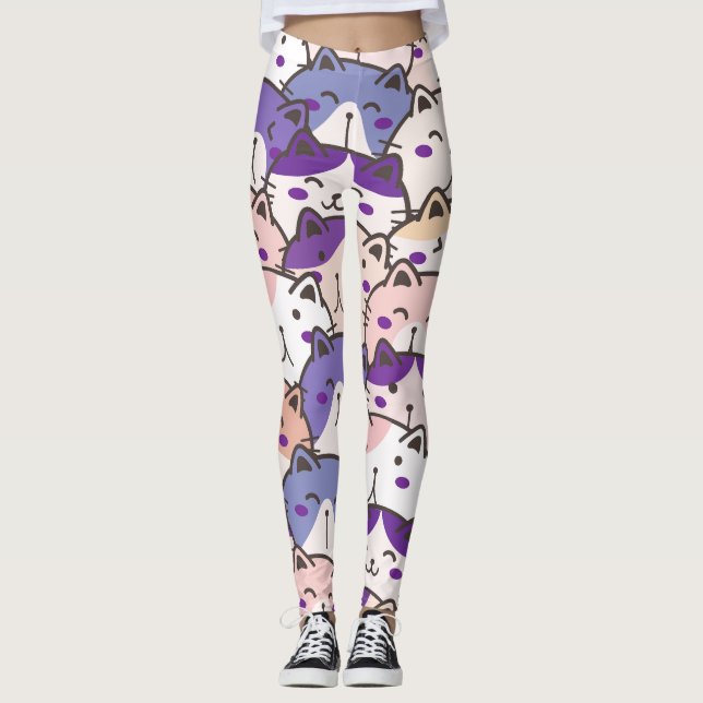 Hübsche süße Muster Katzen Kätzchen, Modern Leggings (Vorderseite)