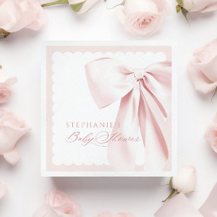Hübsche süße rosa Schleife Baby Shower Papier Serv Serviette