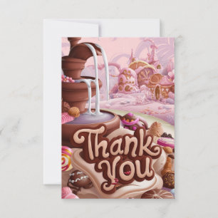 Hübsche Süßigkeiten Schokolade Dankeschön-Karte Dankeskarte