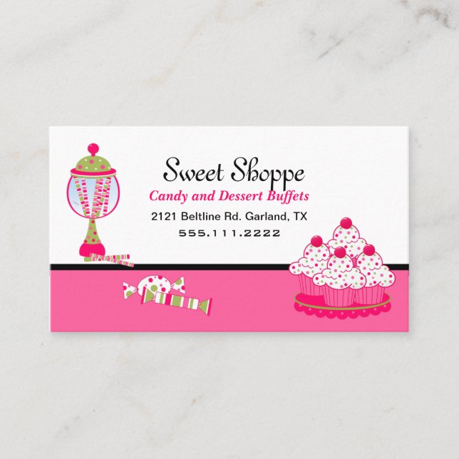 Hübsche Süßigkeits-und Visitenkarte (Vorderseite)