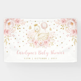 Hübsche Swan Princess Pink Gold Baby Dusche Willko Banner
