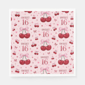 HÜBSCHE SWEET 16 KIRSCH BLUMEN PARTY-SERVIETTE SERVIETTE