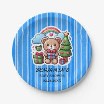 Hübsche Teddybär-Baby-Party-Papierplatten