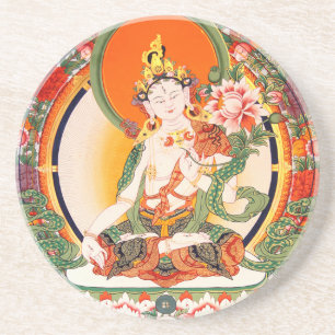Hübsche tibetisch-buddhistische Kunst Sandstein Untersetzer