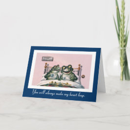 Hübsche Tiere - Niedliche Vintage Frösche Jahresta Karte