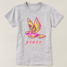 Hübsche Tinte und Wasserfarbentobe mit Peace Sign T-Shirt