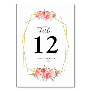 Hübsche Tischnummer für Hochzeiten in Rosa
