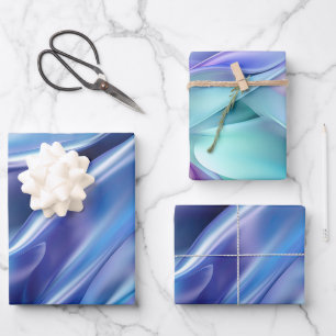Hübsche träumerische blaue lila Brautparty Geschenkpapier Set
