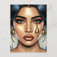 Hübsche traurige Frau mit Goldteere