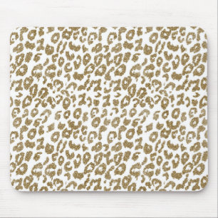 Hübsche trendige Imitate Gold Glitzer Leopardendr Mousepad