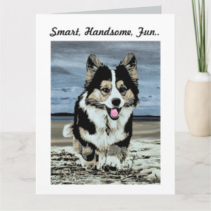 Hübsche Tricolor der Vatertags-Gruß-Karte Corgi- Karte
