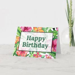 Hübsche tropische Blume in Rosa und Orange Karte