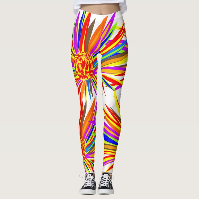 Hübsche tropische Blume Leggings (Vorderseite)